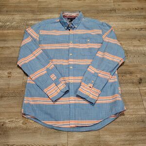 Tommy Hilfiger Button Down Striped Shirt New York Fit Mens Size Large